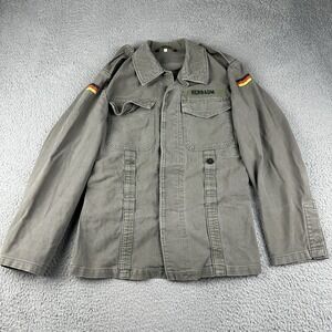 Vintage German Moleskin Army Jacket Adult Size 1 Olive Green Military